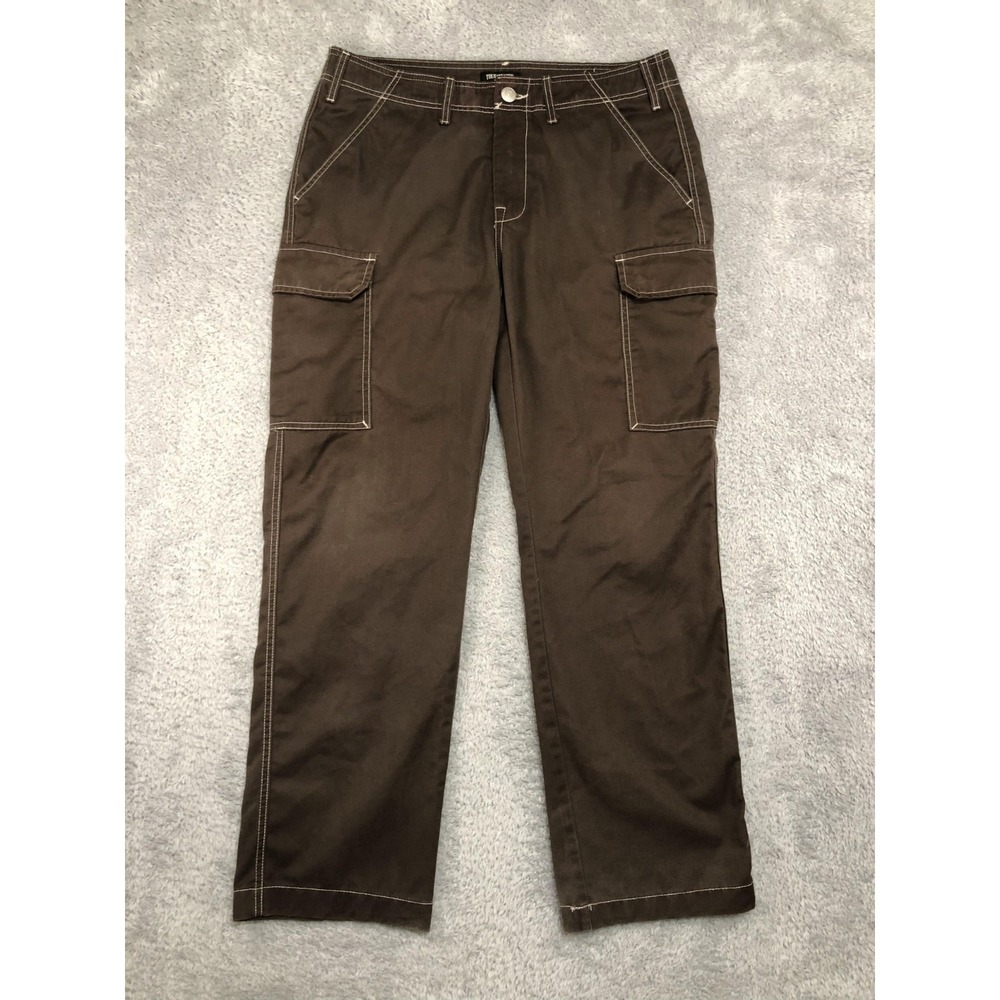True Religion Pants Mens 35x31 (Tag 32) Brown Cargo Distressed *Flaw